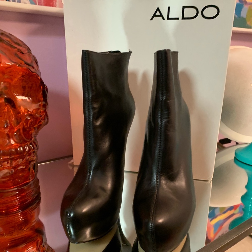 Aldo black combo heel bootie (Alcosiba -97)